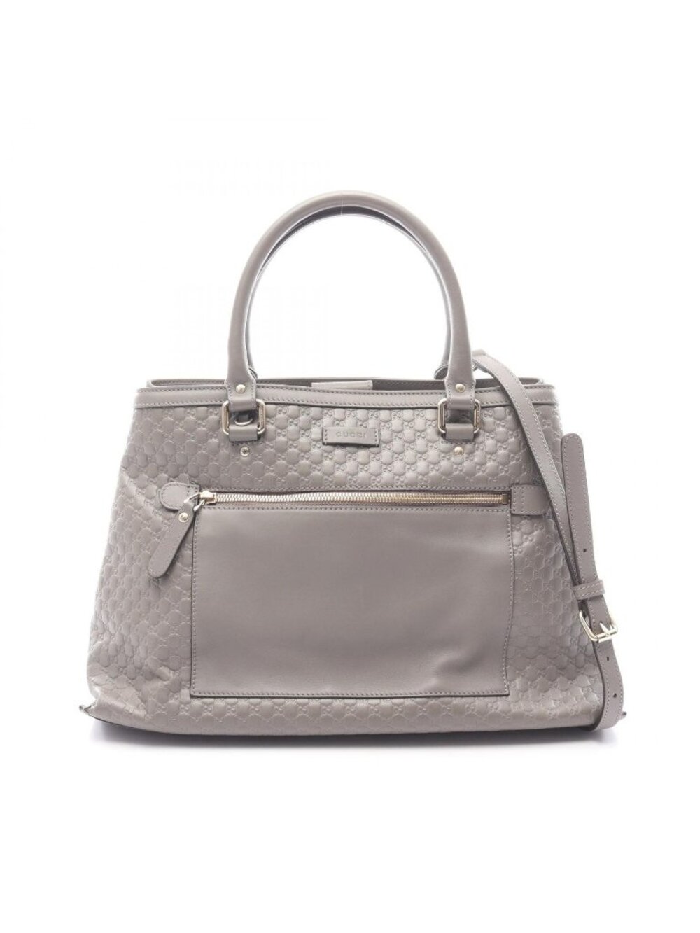 Gucci Handbag Micro Guccissima 2-Way Gray Leather